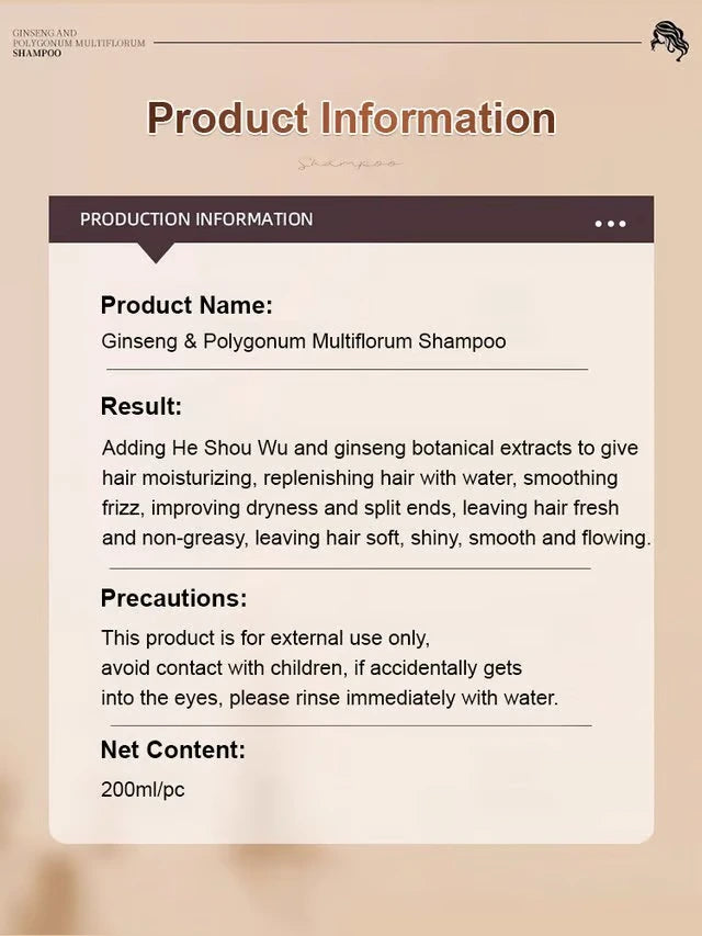 ( White to Black ) Ginseng and Polygonatum odoratum Hair Care Shampoo