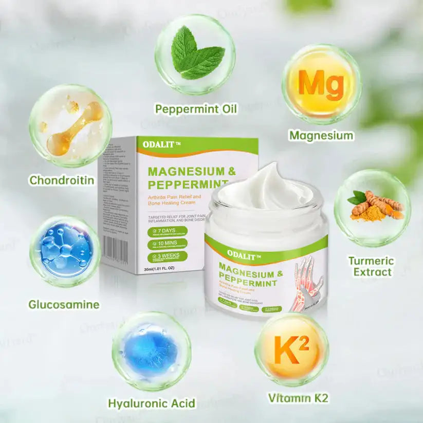 ODALIT™ Magnesium & Peppermint Arthritis Pain Relief and Bone Healing Cream (BUY 1 GET 1 FREE)