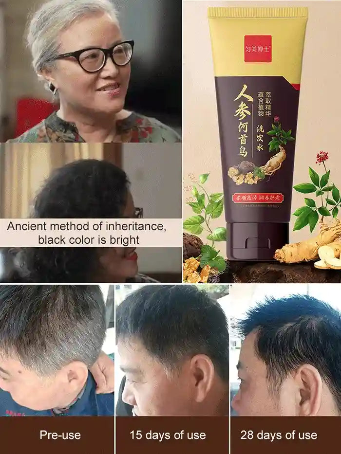 ( White to Black ) Ginseng and Polygonatum odoratum Hair Care Shampoo